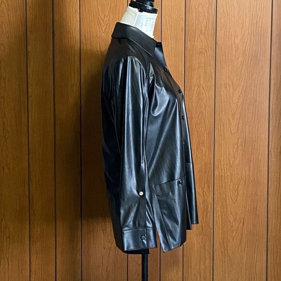 Theory Shirt Jacket in Faux Leather size M - Picture 7 of 10